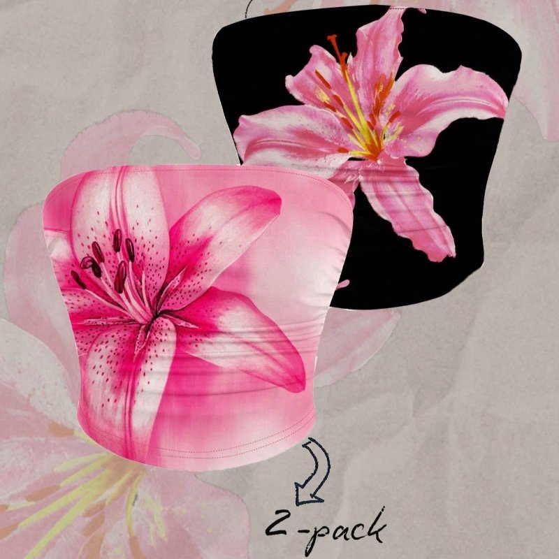 2 pièces Top tube ajusté avec volants et ourlet asymétrique, style décontracté pour femmes