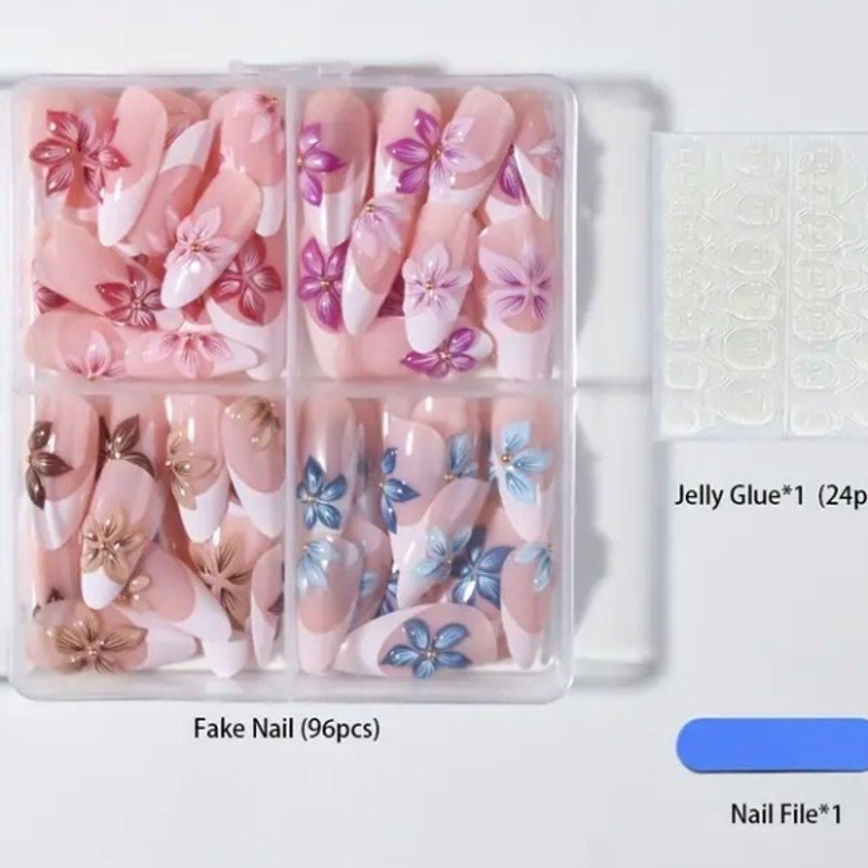 Ongles artificiels avec fleurs