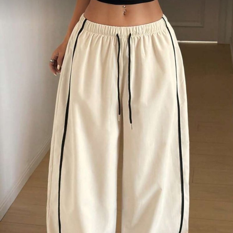 StreetHx Women’s Drawstring Waist Wide Leg Casual Loose Sports Barrel Leg Pants