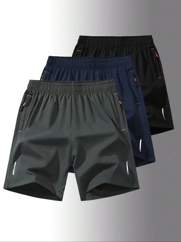 3 paires de shorts décontractés amples et légers à séchage rapide pour hommes, shorts de sport mode grande taille