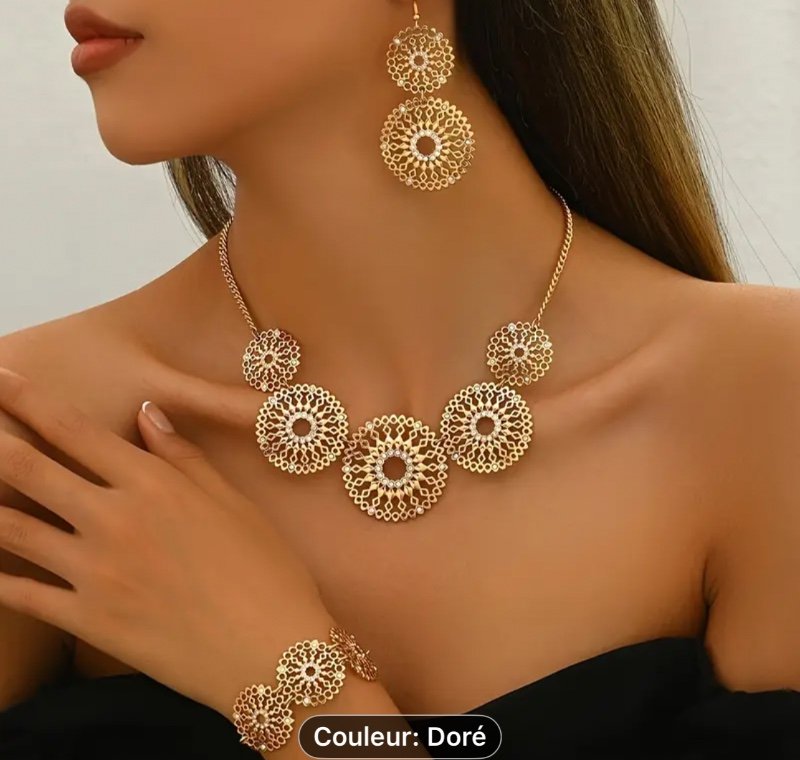 3 pièces Ensemble de Maillons Ronds Creux Vintage Grand et Petit