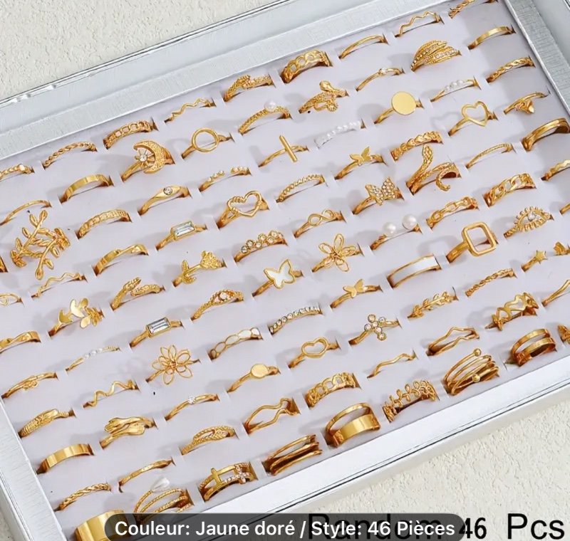 Ensemble de 46 bagues pour femmes