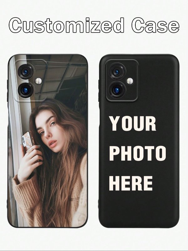 1 pièce Étui de téléphone perforé avec impression photo personnalisée et sens