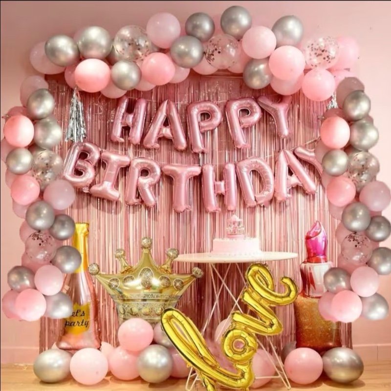 104pcs Guirlande de Ballons Rose Arche Ensemble