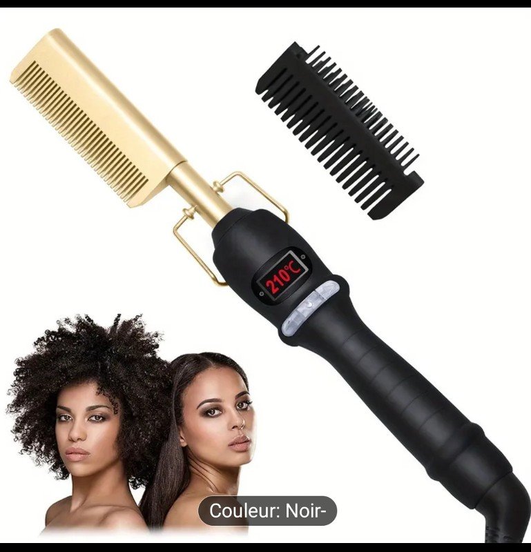 Peigne Chauffant Lisseur Électrique, Fer à Lisser Chauffant, Brosse Lissante pour Cheveux, Peigne Fer à Lisser
