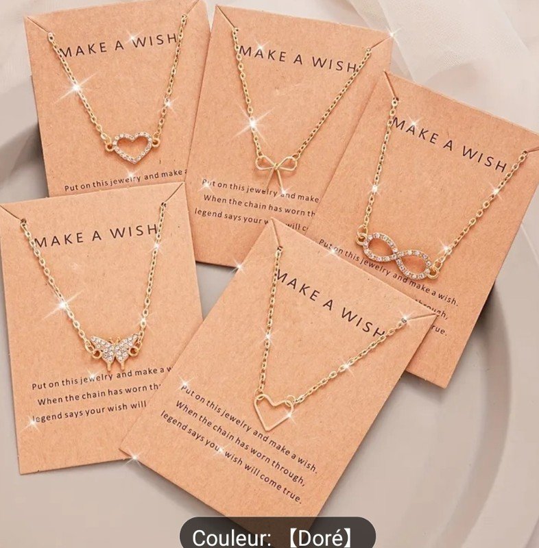 Ensemble de 5 colliers pendentifs pour femmes