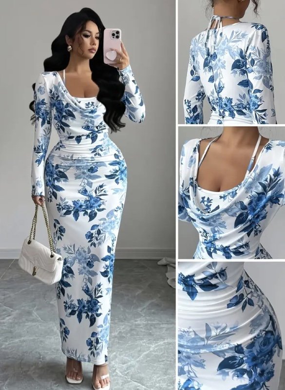 Robe élégante femme à col halter