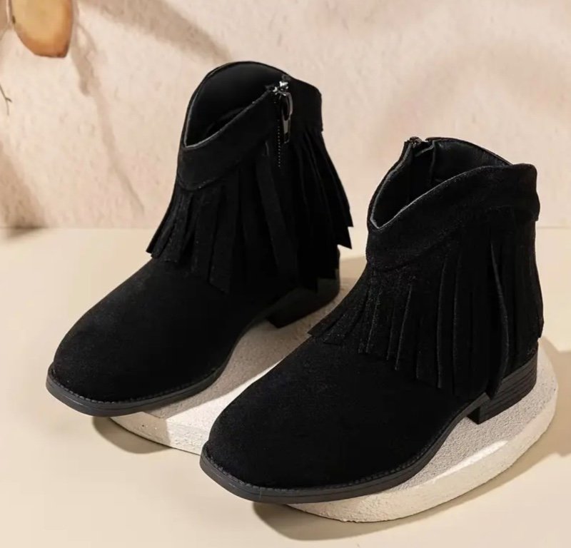 Nouvelles Bottes de Cheville Rétro à Franges