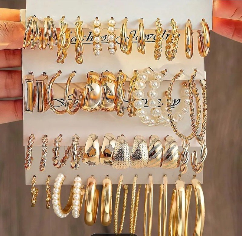 Ensemble de Boucles d'Oreilles Bohème Géométriques