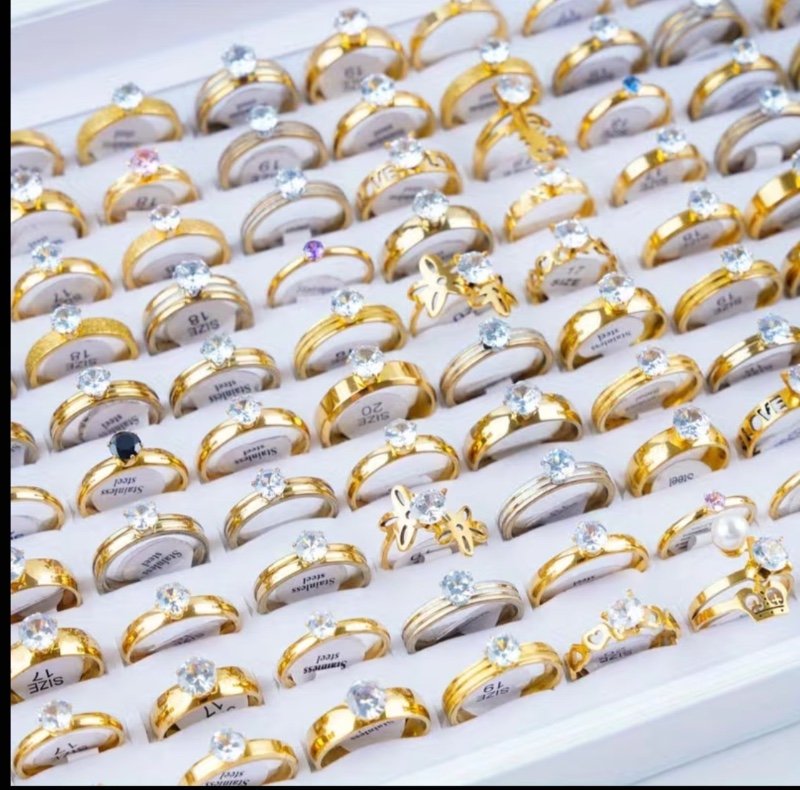 Lot de 20 bagues classiques tendance en acier inoxydable