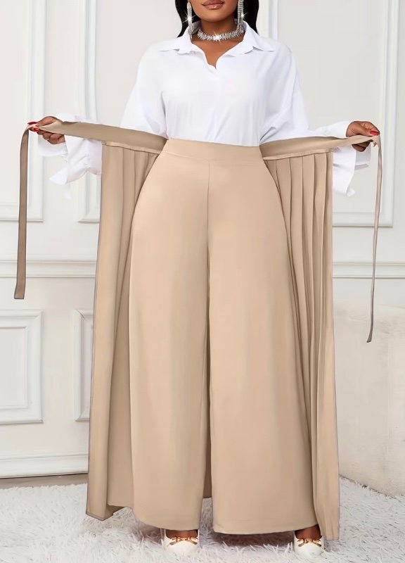 Grande Taille - Pantalon Long Évasé Élégant pour Femmes