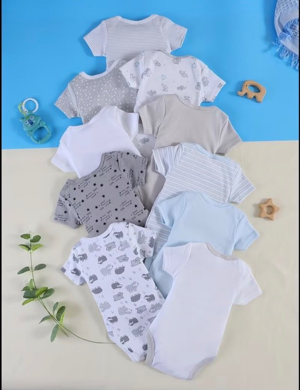 10 pièces Nouveau Ensemble de Vêtements Bébé Printemps/Été pour Garçons et Filles