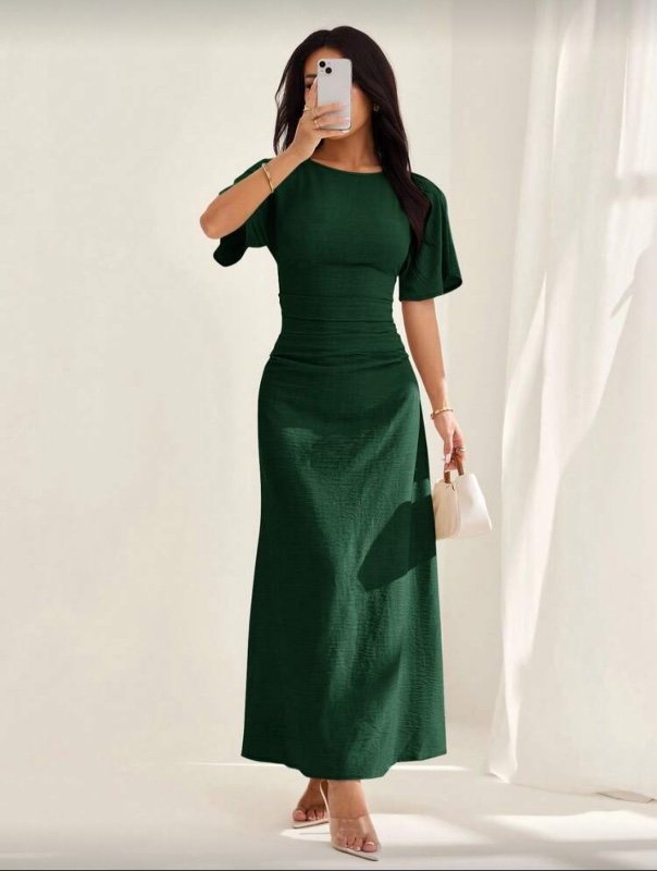 SHEIN PETITE Women's Summer Solid Color Linen Blend Casual Elegant