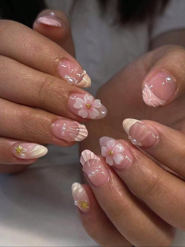 24 pièces Autocollants de gel 3D forme ovale courte