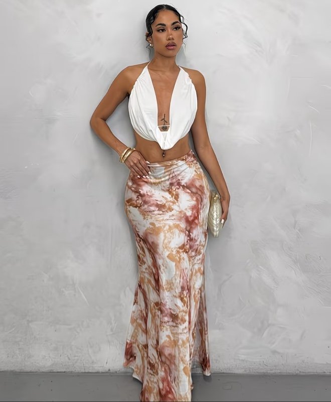 Jupe longue enveloppante pour femme