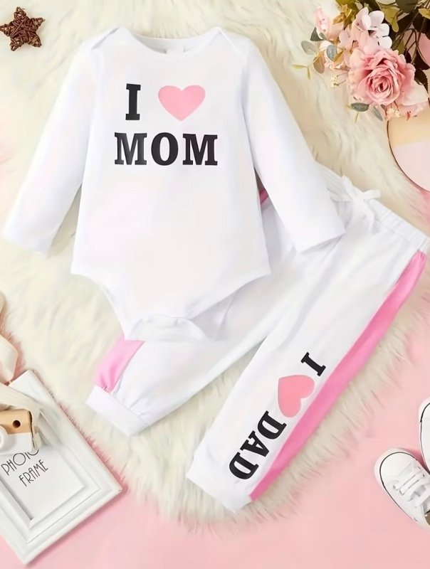 Ensemble deux pièces style printemps et automne pour bébés filles