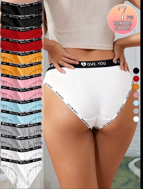 7 pièces BellaBreeze Culottes Femme Mi-Haute