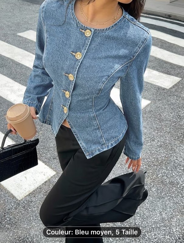 Veste en jean bleu femme