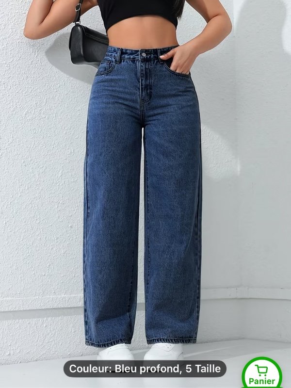 Jean droits amples pour femme avec poches