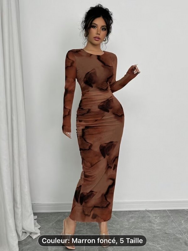 Robe longue à manches