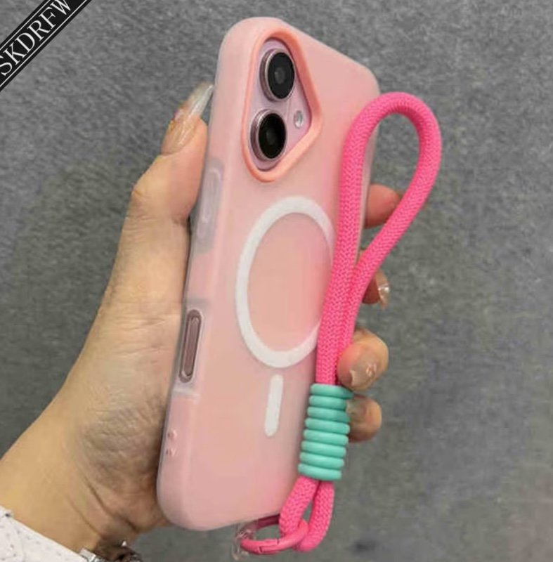 Étui de téléphone : Nouvel étui de  magnétique 2-en-1 minimaliste beige clair gelée jaune clair avec grand trou et dragonne, compatible avec iPhone 16, 16 Plus, 16 Pro, 16 Pro Max, 15, 15 Pro, 15 Pro Max, 14, 14 Pro, 14 Pro Max, 13 Pro Max, 12 Pro Max, 11