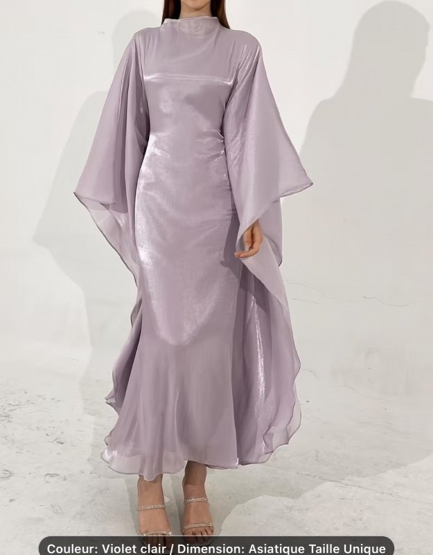 Élégante et tendance robe longue pour femmes, comprenant une abaya brillante du Moyen-Orient, ainsi qu'une robe ample de style turc