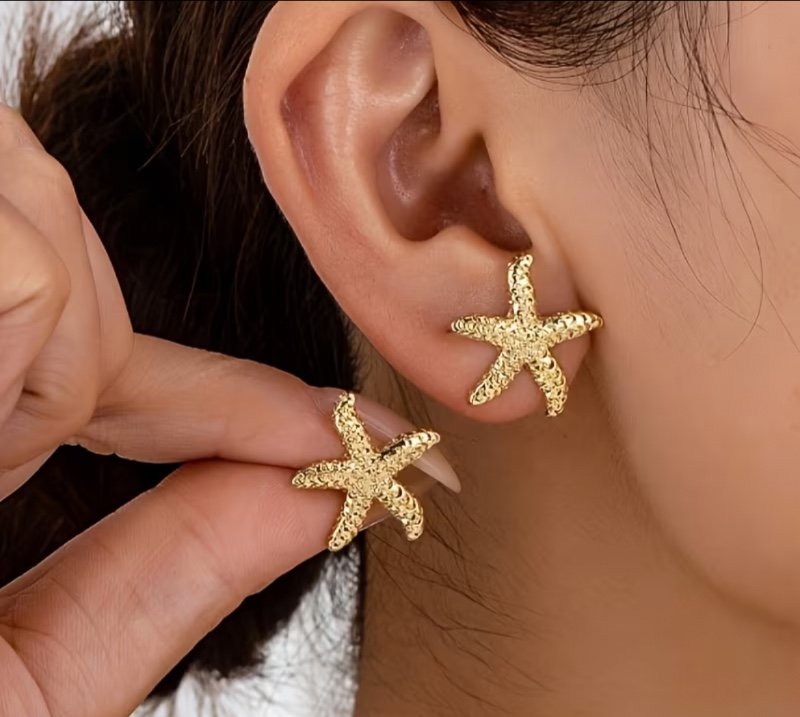 Boucles d'oreilles étoile de mer élément océan polyvalentes, classiques et à la mode pour le quotidien, les fêtes et les vacances à la plage (sans la boîte d'emballage sur la photo)
