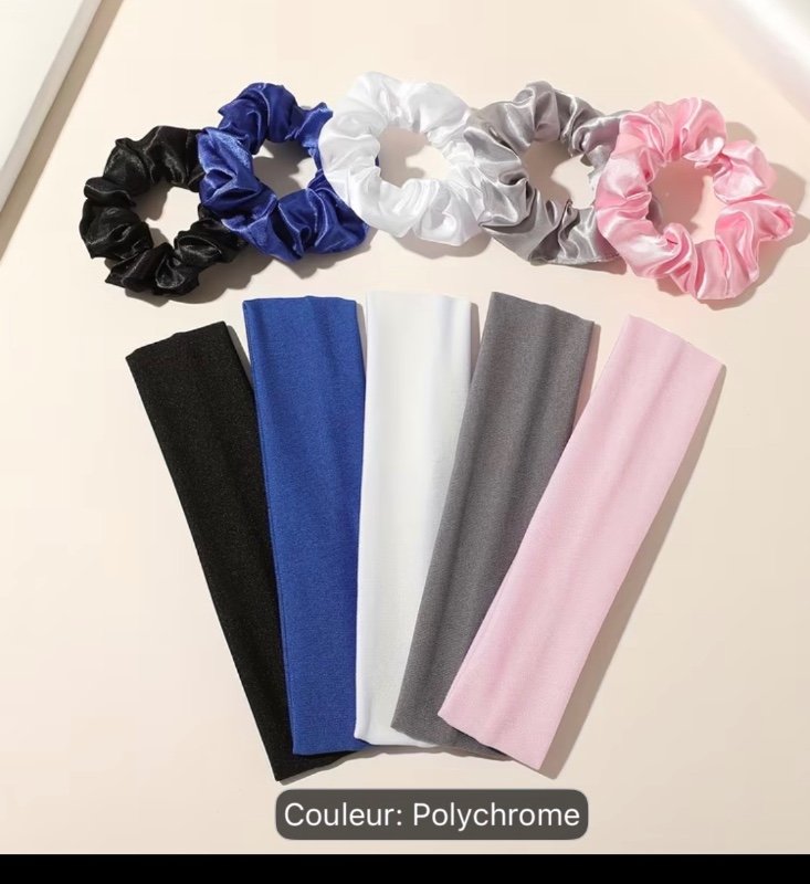 12pcs Bandeau de Sport Femme Élastique Anti-Transpiration Couleur Unie Bandeau Chouchou Anneau Cheveux Accessoires Cheveux Cadeau Thanksgiving Noël