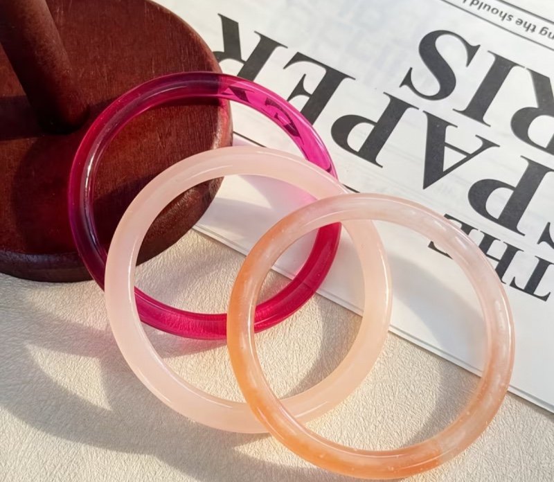 Ensemble de 3 bracelets vintage pour femmes, couleur caramel, en résine, cercle fin, rond, coloré, assorti, empilable, bijou quotidien minimaliste de style bohème