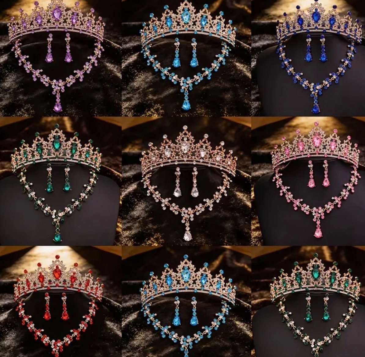 Ensemble de couronne de style noblesse royale - Accessoires de cheveux de princesse exquis, adaptés pour les anniversaires, les bals, les fêtes et les tenues de soirée