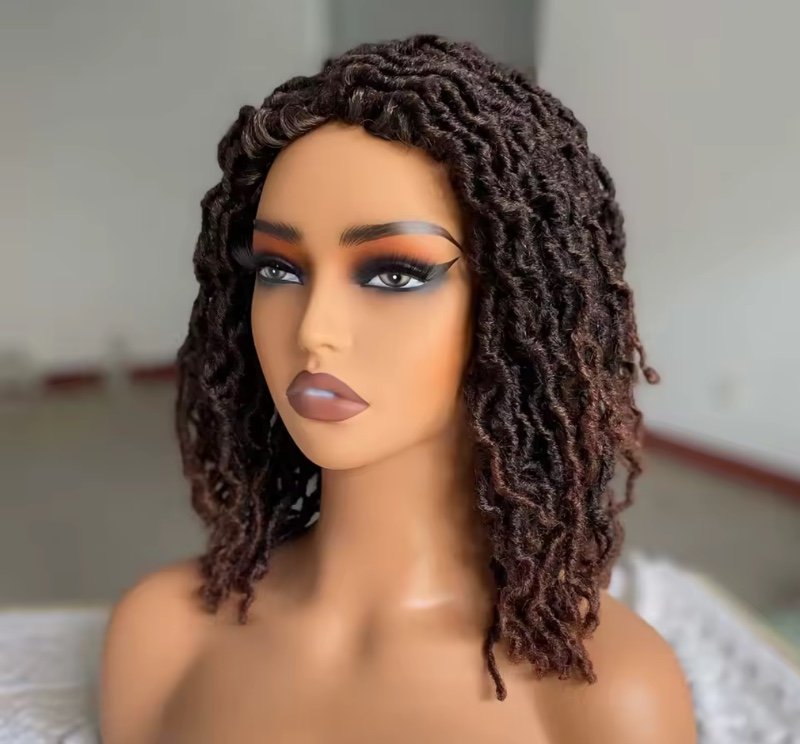 Locs Afro Bob tressé perruque synthétique Faux Locs Crochet torsion tressage perruque polyvalent Dreadlocks Style perruques courtes pour les femmes