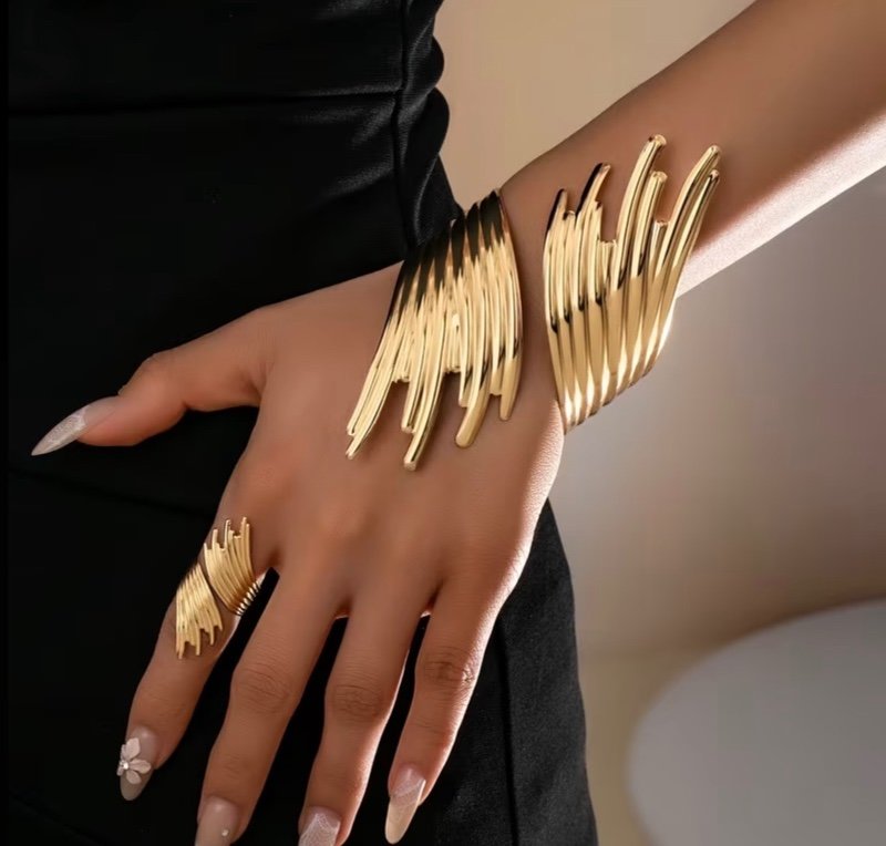 Ensemble Bracelet et Bague en Forme de Feu d'Artifice