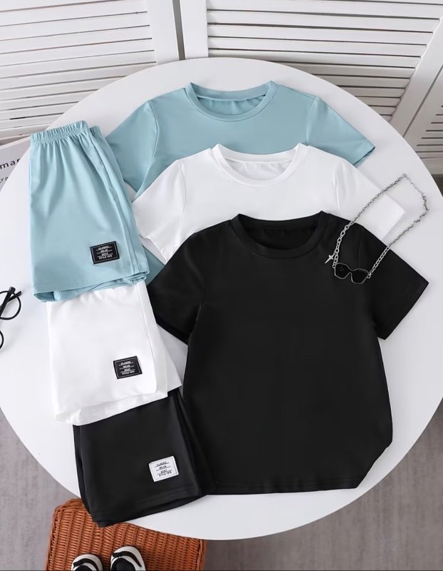 Ensemble d'été tendance pour garçons, 6 pièces