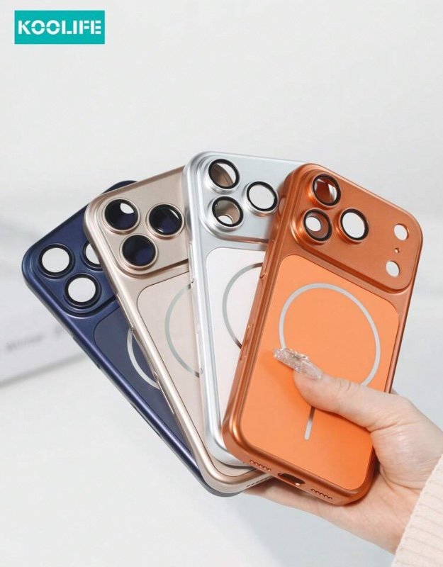1 pièce Étui de téléphone magnétique en PC givré antichoc avec grande fenêtre, protection de l'objectif surélevée, compatible avec iPhone 17/17 Pro/17 Pro Max.