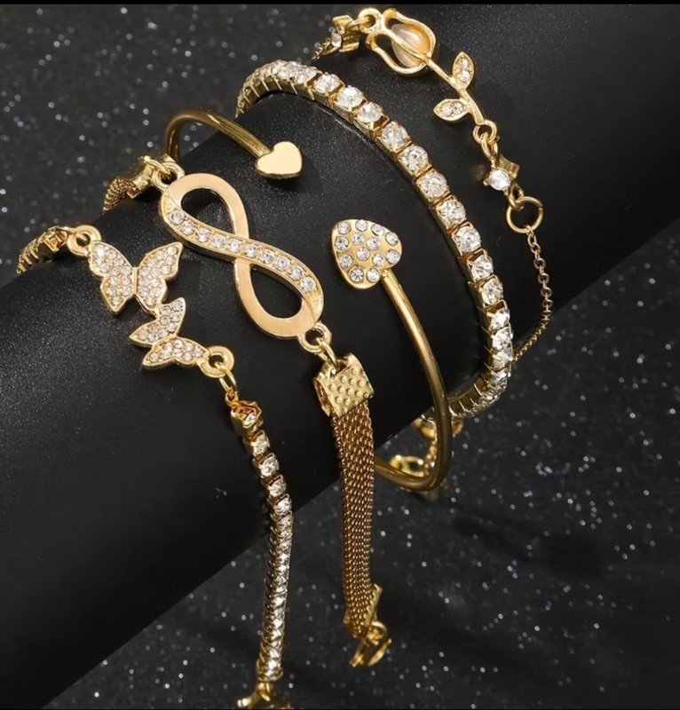 5pcs/3pcs Bracelet de Mode Facile et Exquis Élégant Papillon