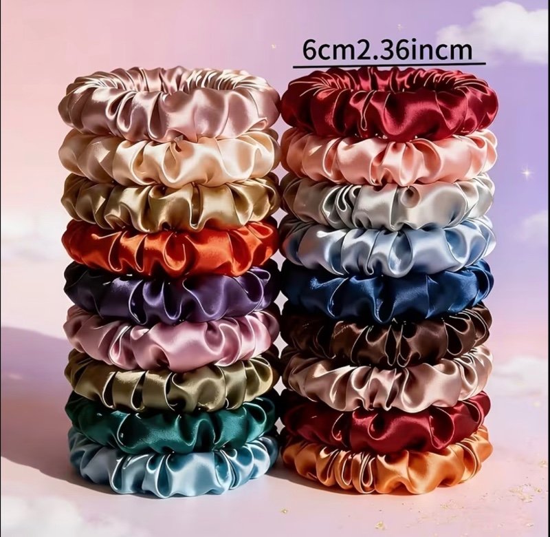 Lot de 22 petits élastiques à cheveux en satin
