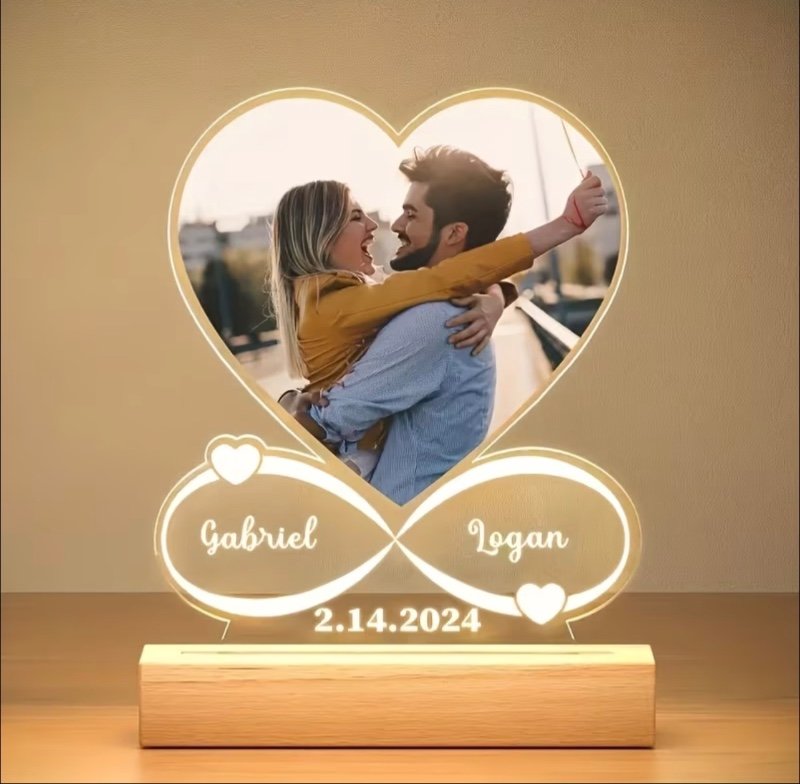 Logo photo personnalisé en acrylique avec nom et date