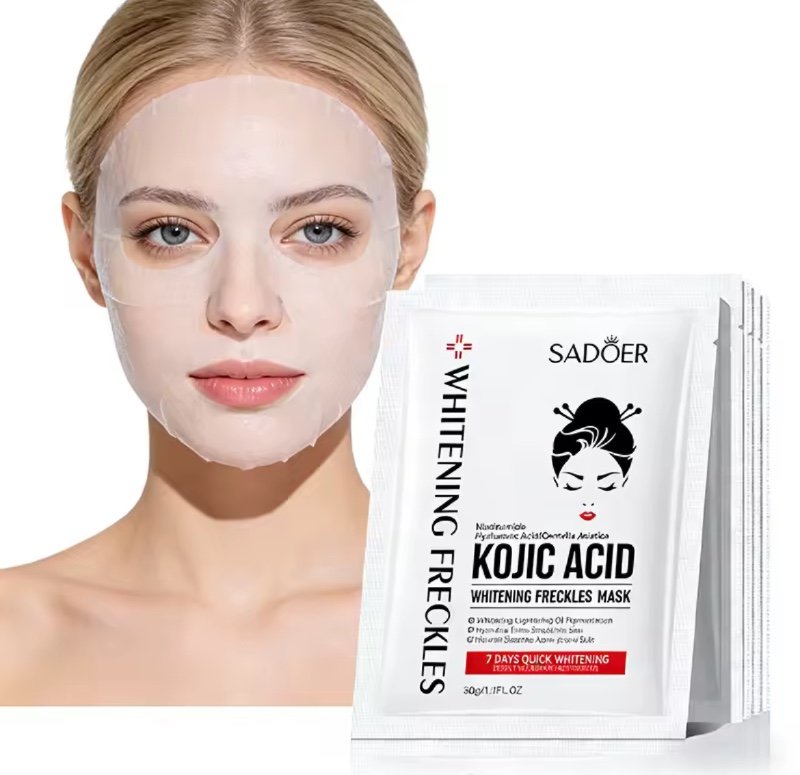 5 pièces SADOER acide kojique masque pour le visage hydratant éclaircissant hydratant masques pour le visage feuille masques beauté visage produits de soins de la peau