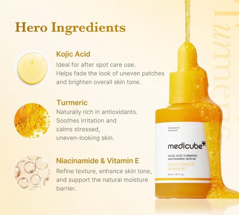 Medicube - Sérum Acide Kojique Curcuma Niacinamide 30ml