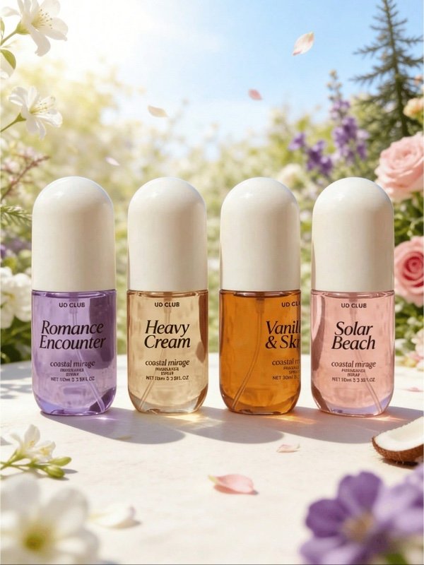 1 pièce Coffret cadeau de brume parfumée florale, vaporisateur aromatique sans alcool longue durée, design compact, mélange de crème de noix de coco, jasmin, menthe rose, crème vanille et autres senteurs orientales fraîches, convient pour la maison, la ch